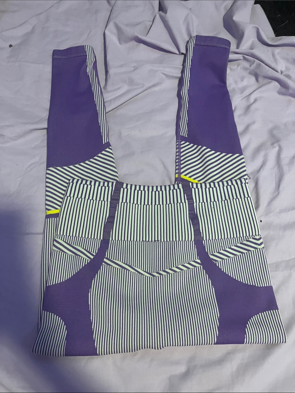 Women’s Purple Striped Jeggings - Sleek High-Waist Fit